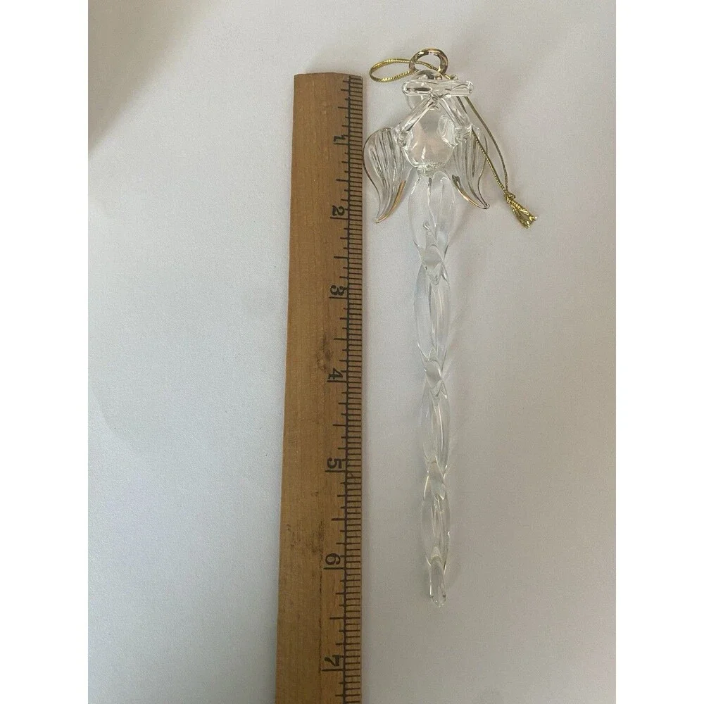 VTG Pier 1 Icicle Christmas Ornaments Mouthblown Glass 3 Angel Instrument